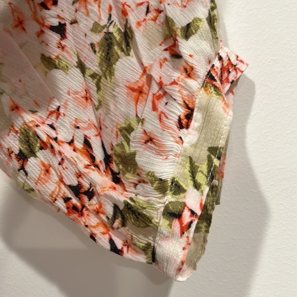 J Jill Dress Women Midi V- Neck 3/4 Sleeves Floral Elastic Waist Tie dress large - Picture 5 of 10